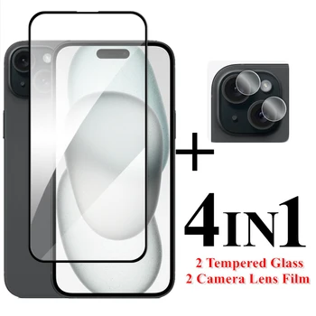 Для iPhone 15, защитное стекло для Apple iPhone 11, 12, 13, 14, 15, плюс закаленное стекло для iPhone 15, пленка для объектива