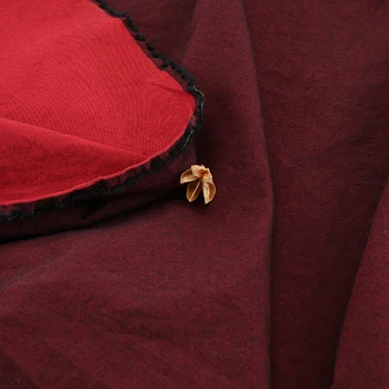 Высококачественная хлопчатобумажная ткань высокой плотности, красная саржа, двусторонняя ткань, окрашенная пряжей, материал для зимнего платья