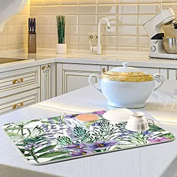Коврик для сушки посуды на кухонном столе, моющиеся впитывающие коврики для сушки посуды из микрофибры, Термостойкая прокладка, коврик для подставки для посуды 5