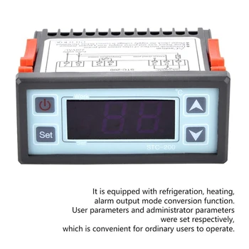 Цифровой термостат STC-200, Регулятор температуры, Микрокомпьютерный контроллер охлаждения и отопления AC220V 4