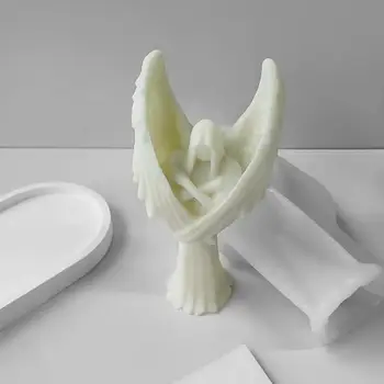 Силиконовые формы для свечей 3D Angel Фигурка на тему Хэллоуина, Эпоксидная смола ручной работы, Поделки из смолы, Ароматерапевтические свечи DIY 3