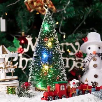 3 шт. Мини-Рождественская елка со светодиодной подсветкой, украшение для рабочего стола, Рождественское украшение для дома, Елка для спальни, Книжная полка, Детская комната 2