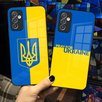 Чехол Для Телефона С Рисунком Значка Флага Украины Samsung S30 S21 S20 S23 S22 Fe S10 E S9 Note 20 10 Pro Ultra Plus Из Стекла 5G