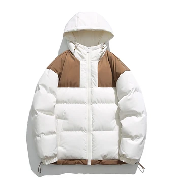 Куртки Bubble, зимние однотонные Толстые уличные Ветрозащитные хлопковые мужские пуховики с подкладкой и логотипом на заказ 0