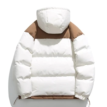 Куртки Bubble, зимние однотонные Толстые уличные Ветрозащитные хлопковые мужские пуховики с подкладкой и логотипом на заказ 1