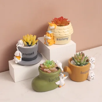 Креативный цветочный горшок, Милые сапожки в форме чайника, Мини-контейнер для растений, Мясистые Цветочные горшки, украшения для сада и столешниц Оптом 1