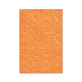 Папка с трехмерным текстурированным тиснением - Зимний лес для кирпичной стены ручной работы, лист гальки и фон из букв, приветствующий автомобиль 2