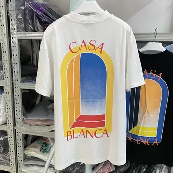 Новая футболка Casablanca, мужская и женская повседневная футболка, футболки