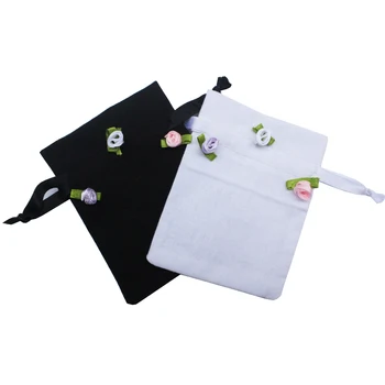(50 шт. /лот) Свадебные сумки на шнурке из розового 100% хлопка, переработанный хлопковый мешочек для ювелирных изделий, индивидуальный размер логотипа 1