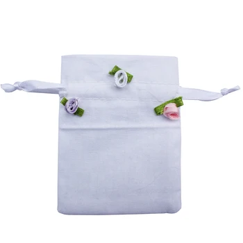 (50 шт. /лот) Свадебные сумки на шнурке из розового 100% хлопка, переработанный хлопковый мешочек для ювелирных изделий, индивидуальный размер логотипа 2