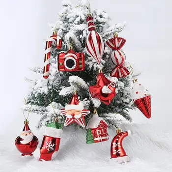 1 Пара Рождественский Кулон Праздничный Портативный Декоративный Рождественский Елочный Тростник Рождественский Кулон Рождественский Орнамент для Дома 2