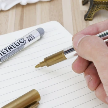 Металлическая водонепроницаемая ручка-маркер для перманентной краски 