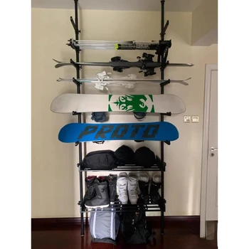 Домашний Стеллаж для хранения в тематике сноуборда, не пробиваемый, для скейтбординга, доски для серфинга, Подставка для показа лыж, Стеллаж для сноуборда