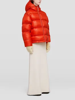 осенне-зимняя женская куртка на белом утином пуху, теплая утолщенная куртка с капюшоном и длинными рукавами, корейская мода 2023, женское пальто для защиты от холода 2