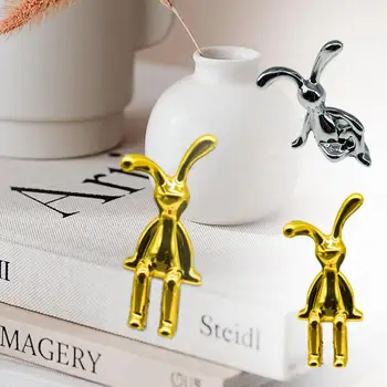 Украшение комнаты Сидящий Кролик Гальванические Фигурки Роскошные Аксессуары для украшения дома Kawaii Rabbit Art Эстетика