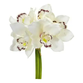 Набор искусственных цветов орхидеи цимбидиум (набор из 6 штук), зеленый 1
