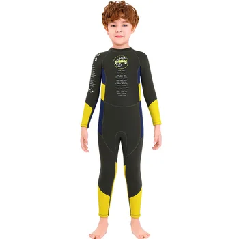 Цельный теплый водолазный костюм с длинным рукавом, детский гидрокостюм из неопрена 2,5 мм для мальчиков для подводного плавания, купальники для серфинга 5