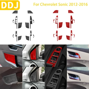 Для Chevrolet Sonic 2012 2013 2014 2015 2016 Аксессуары из углеродного волокна Для управления внутренним стеклом автомобиля, наклейка для отделки дверных стоек