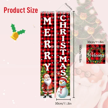 Баннер с Рождеством, Снеговики, Санта, висящие снаружи, Рождественские украшения для дверей на крыльце, декор для вечеринок 1