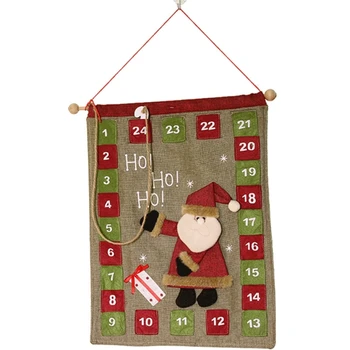 Календарь Обратного Отсчета Рождественского Адвента на 2024 год, Настенные Дверные Подвесные Календари на 24 Дня 0