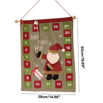 Календарь Обратного Отсчета Рождественского Адвента на 2024 год, Настенные Дверные Подвесные Календари на 24 Дня 5