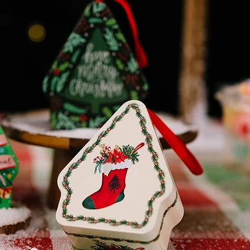 Банки для хранения конфет С рождественским мультяшным принтом, Органайзер для Рождественских подарков, Украшение для банок, Праздничный декор для пряников, шоколадного печенья.