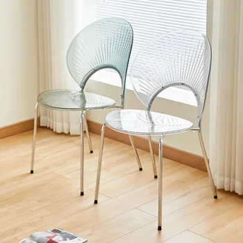 Скандинавский обеденный стул Для домашнего отдыха Прозрачный обеденный стол Простой Семейный гостиничный стул-ракушка