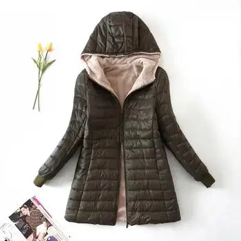Стильная зимняя куртка, женское пальто с длинными рукавами, однотонная осенне-зимняя куртка средней длины, сохраняющая тепло