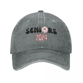 Пожилые люди 2024 Бейсболки Snapback, выстиранные джинсовые шляпы, Уличная регулируемая бейсболка, уличная бейсбольная ковбойская шляпа для унисекс
