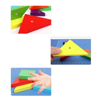 Магнитные Деревянные Блоки-Головоломки Montessori Geometry Tangram Games Игрушечный Челночный Корабль 2