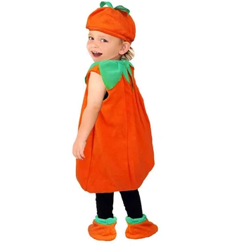 Новый комбинезон без рукавов для малышей, Оранжевый Детский Костюм на Хэллоуин, наряд в виде тыквы на 2023 год 4