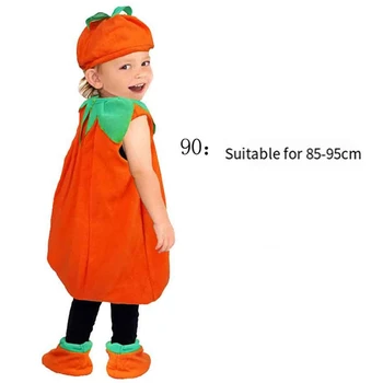 Новый комбинезон без рукавов для малышей, Оранжевый Детский Костюм на Хэллоуин, наряд в виде тыквы на 2023 год 5
