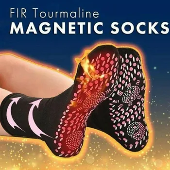 1 пара самонагревающихся магнитных носков Унисекс, медицинские турмалиновые носки, Магнитотерапевтические Удобные зимние теплые массажные носки