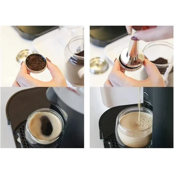 Кофейные капсулы многоразового использования из нержавеющей стали Серебристого цвета, совместимые с Nespresso Vertuoplus 1