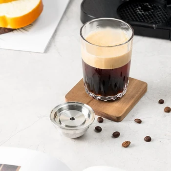 Кофейные капсулы многоразового использования из нержавеющей стали Серебристого цвета, совместимые с Nespresso Vertuoplus 3