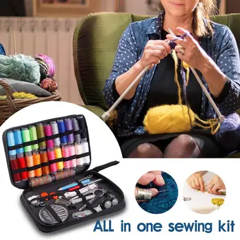 1 комплект переносной сумки для иголок и ниток, основные инструменты для домашнего шитья, коробка для ниток для одежды ручной работы, набор швейных принадлежностей. 1