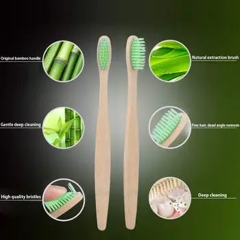 Биоразлагаемые Бамбуковые Зубные щетки, Новый стиль Зубных Щеток С мягкой щетиной, не содержащей BPA, Натуральные, экологически чистые, зеленые и подлежащие компостированию 2