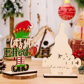 Деревянные Рождественские украшения Рождественские Украшения Безликого стола в виде гнома, Веселый Декор для Рождественской вечеринки для дома, Подарки Navidad 3