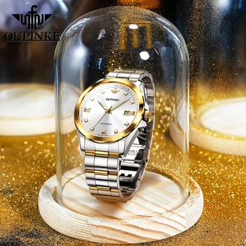 OUPINKE Оригинальные Мужские Швейцарские Автоматические Механические часы с Золотым Бриллиантом, Водонепроницаемое Сапфировое Зеркало, Роскошные Брендовые Мужские часы 1