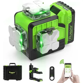 Лазерный Уровень Huepar Самовыравнивающийся 3x360 ° Bluetooth outdoor Line Laser 3D Зеленый Луч Трехплоскостный Лазерный Инструмент Для Выравнивания 0