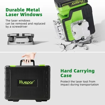 Лазерный Уровень Huepar Самовыравнивающийся 3x360 ° Bluetooth outdoor Line Laser 3D Зеленый Луч Трехплоскостный Лазерный Инструмент Для Выравнивания 5