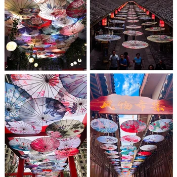 Зонтик из масляной бумаги с античным принтом, декор потолка в парке развлечений, отеле, реквизит для фотосъемки, танцевальный зонтик