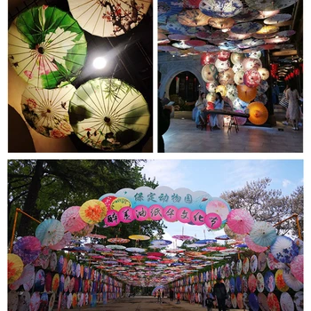 Зонтик из масляной бумаги с античным принтом, декор потолка в парке развлечений, отеле, реквизит для фотосъемки, танцевальный зонтик 1