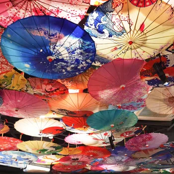 Зонтик из масляной бумаги с античным принтом, декор потолка в парке развлечений, отеле, реквизит для фотосъемки, танцевальный зонтик 2