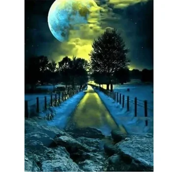 2473-279.86 картина с изображением лунной ночной сцены, подходящая для взрослых, ручная роспись, дизайн ручной работы 0