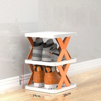 Пластиковая многослойная Простая стойка для обуви, прихожая в гостиную, Компактный Органайзер для обуви, Полка для хранения домашней мебели, шкаф для обуви 4