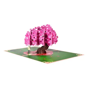 Открытки на День Святого Валентина, Всплывающая Открытка Love Peach Blossom Tree, 3D Праздничная Поздравительная Открытка для подарка Мужчине и Женщине, 11.81inchx7.87inch 5