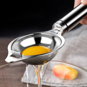 Сепаратор яичного белка Инструменты из нержавеющей стали Фильтр для яичного желтка Гаджеты Кухонные Принадлежности Разделительная воронка Ложка Разделитель Посуда