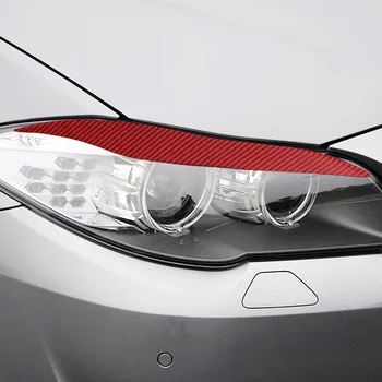 Красные Наклейки Из Углеродного Волокна Для Модификации Передних Фар Автомобиля, Накладные Планки Для BMW 5 Серии 11-17 F10, Автомобильные Внутренние Аксессуары