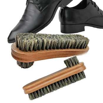 DOOGALKAI 1 шт щетка для обуви из конского волоса, полный конский волос, Инструмент для масляной полировки с двойной головкой, Скраб для замшевого меха, Ясень для обуви из прозрачной кожи